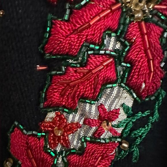 Vintage Designers Original Studio Joy Womens 2XL Christmas Sweater Poinsettia - Picture 5 of 8